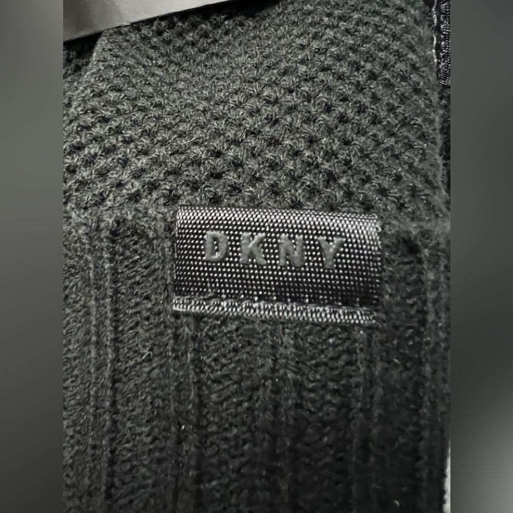 DKNY Black Knit Hat and Scarf Set - Picture 2 of 5
